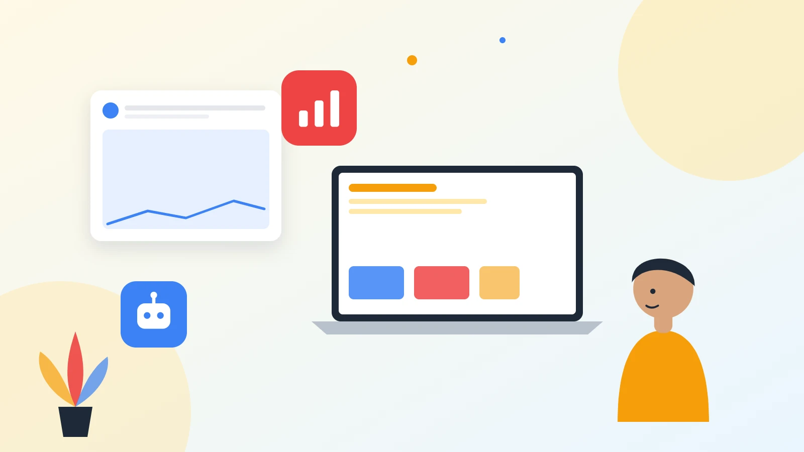 Illustration of automated lead capture and CRM workflows