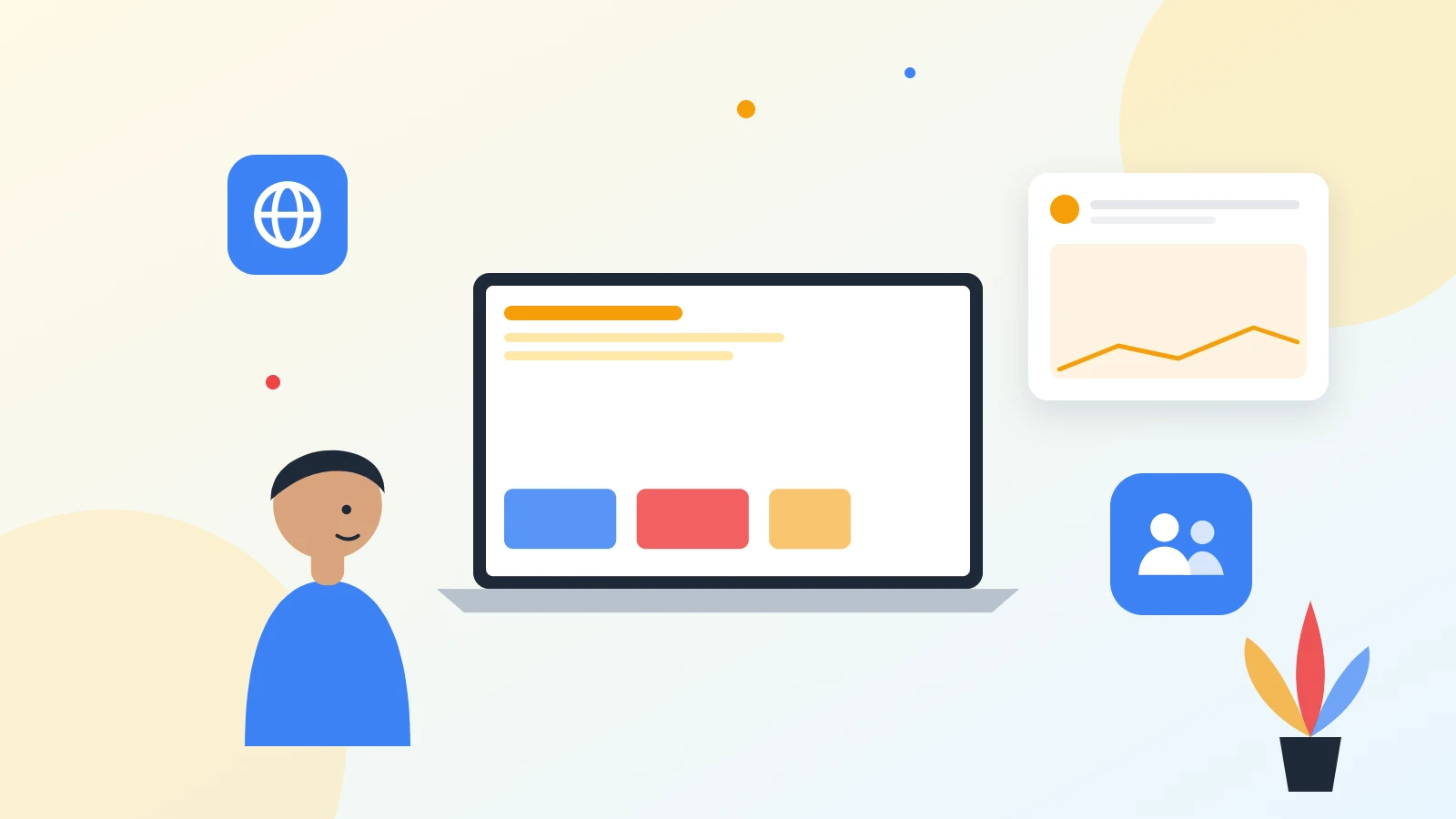 Illustration of a remote developer team collaborating online