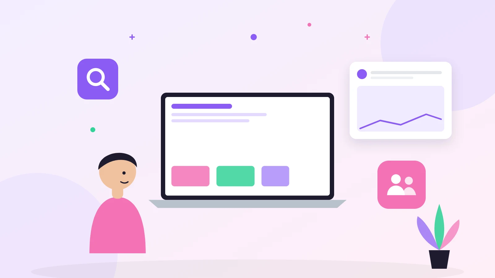 Illustration of recruiters shortlisting candidates for a small business