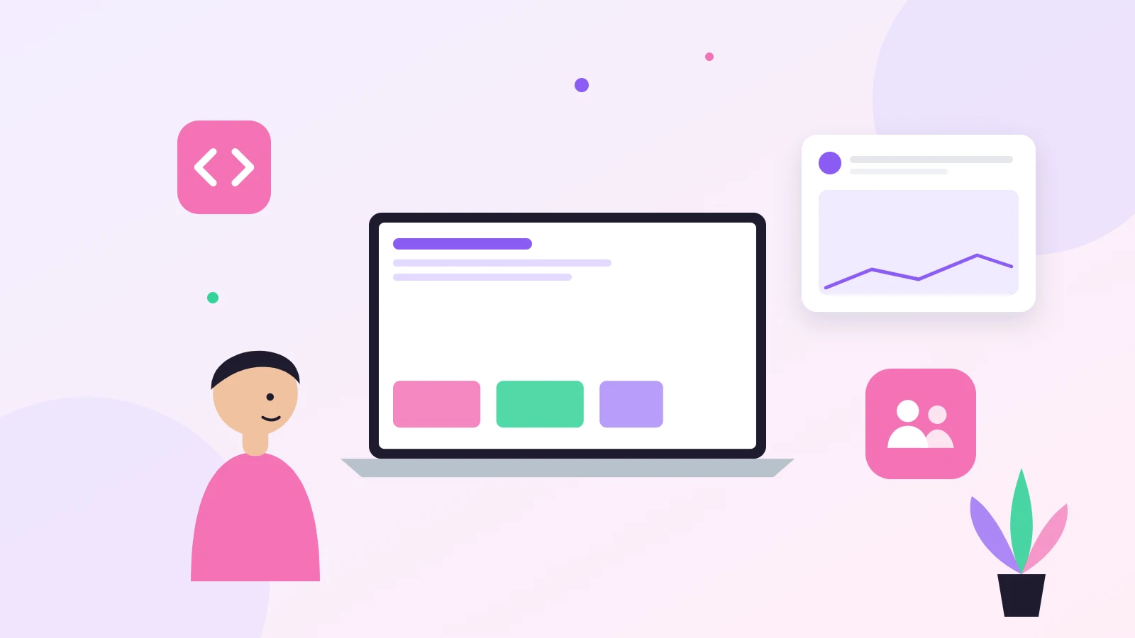 Illustration of an accessible website used by different people
