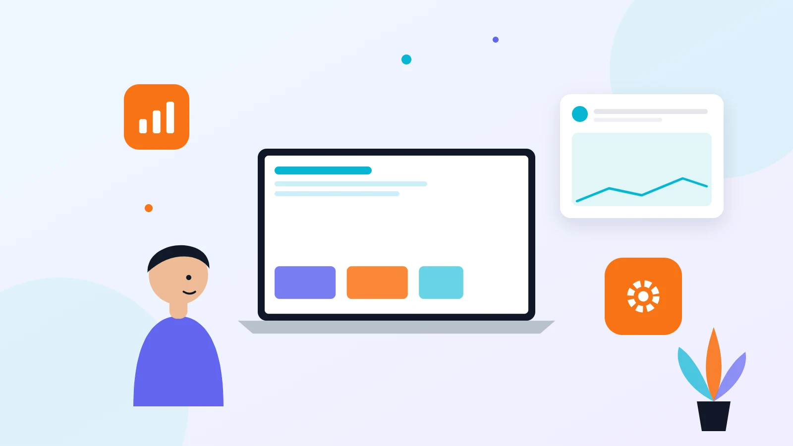 Illustration of a website redesign from an old layout to a modern design