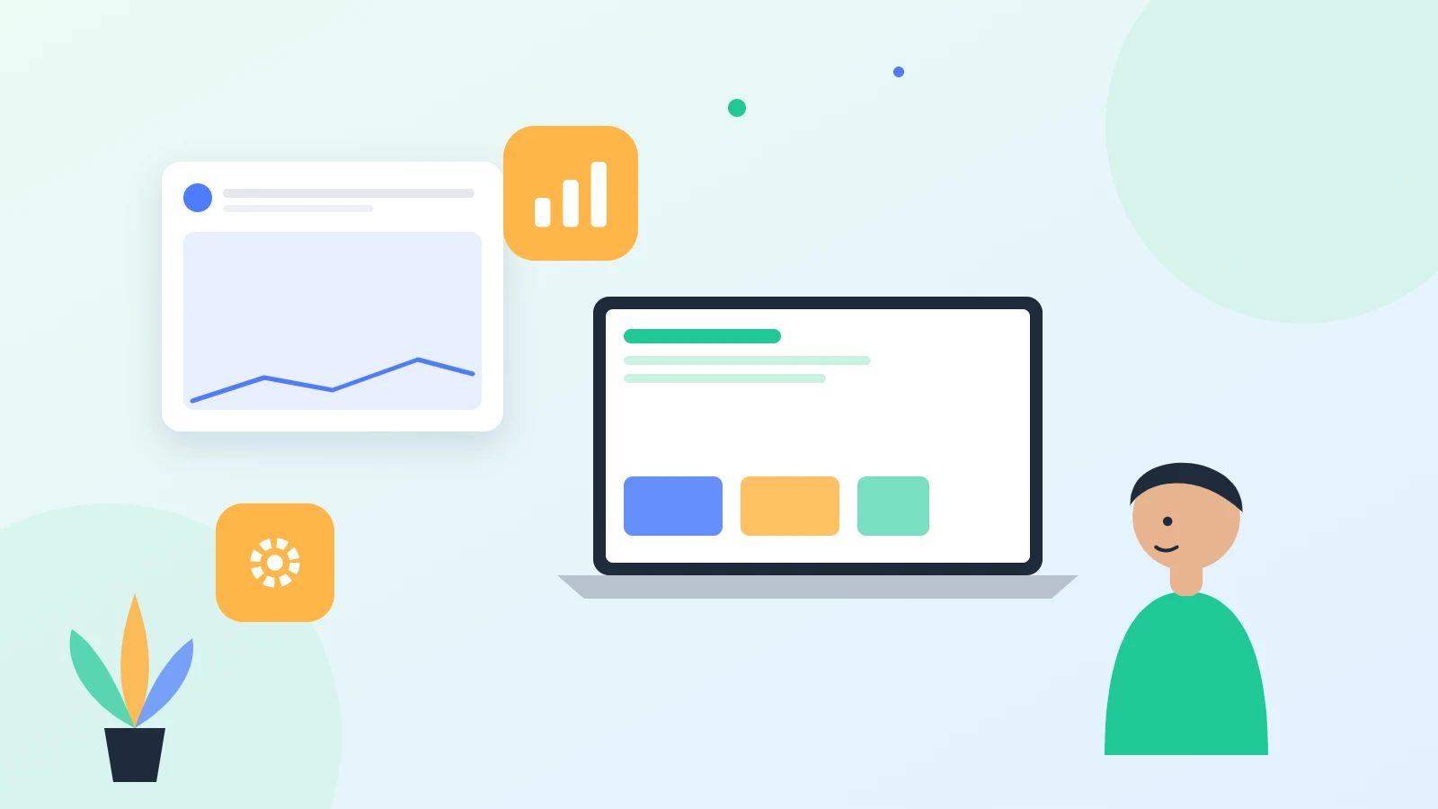 Illustration of traffic and conversions improving after a redesign
