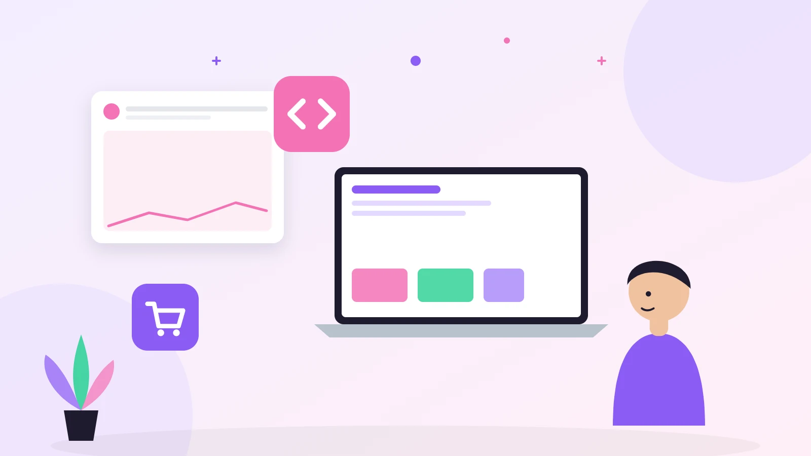 Illustration of WooCommerce products and checkout setup
